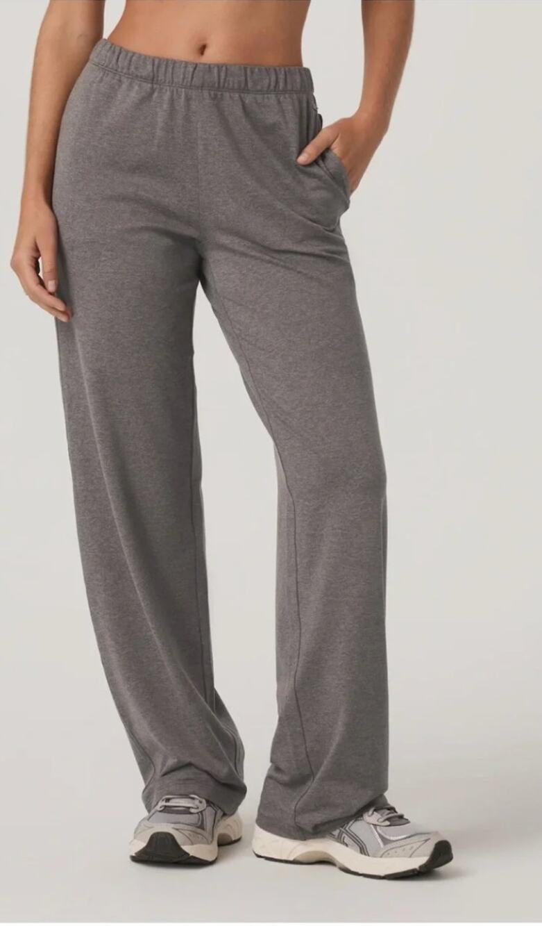 Vuori Halo Modern Straight Pants XL Wide Leg Chia Heather Beige Tan Brown Travel